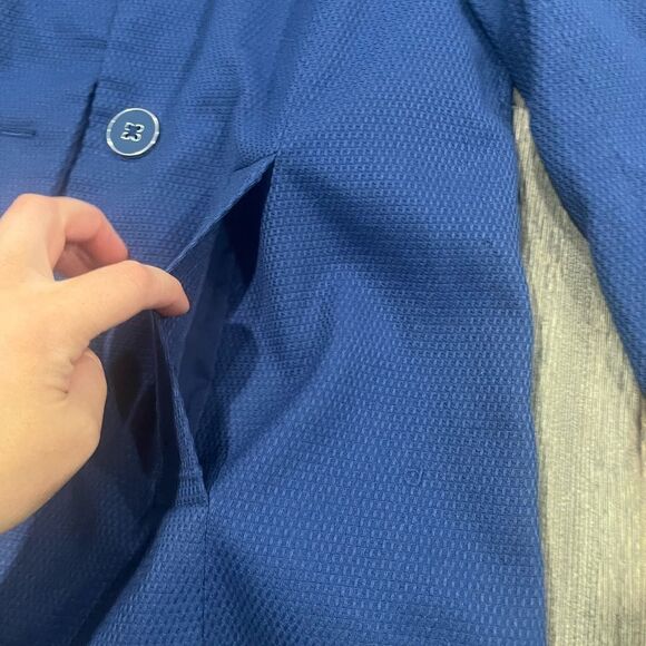 Dialogue Navy Blue Pea Coat Button Front Collared Size XS - Picture 3 of 5